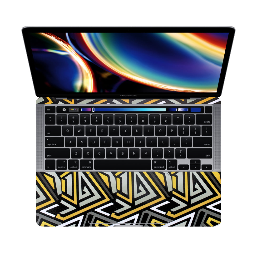 Dark Geomatric Yellow - Macbook